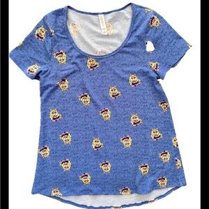 NWT LuLaRoe MEDIUM Disney Miss Piggy Classic T-Shirt Blue High Low Hem